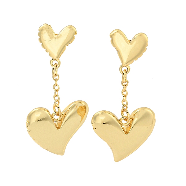 PandaHall Heart Brass Dangle Stud Earrings, Real 14K Gold Plated, 40x19mm Brass Heart
PandaHall Heart Brass Dangle Stud Earrings, Real 14K Gold Plated, 40x19mm Brass Heart