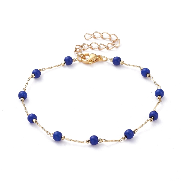 PandaHall Round Synthetic Turquoise(Dyed) Beaded Bracelets, with Brass Cable Chains and 304 Stainless Steel Lobster Claw Clasps, Golden..., Blue
PandaHall Round Synthetic Turquoise(Dyed) Beaded Bracelets, with Brass Cable Chains and 304 Stainless Steel Lobster Claw Clasps, Golden..., Blue
