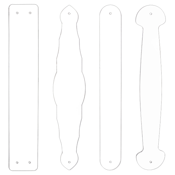 PandaHall DIY Leather Purse Handle Acrylic Templates, Clear, 220x29.5~45x3mm, Hole: 2.5mm, 4pcs/set Acrylic Mixed Shapes Clear
PandaHall DIY Leather Purse Handle Acrylic Templates, Clear, 220x29.5~45x3mm, Hole: 2.5mm, 4pcs/set Acrylic Mixed Shapes Clear