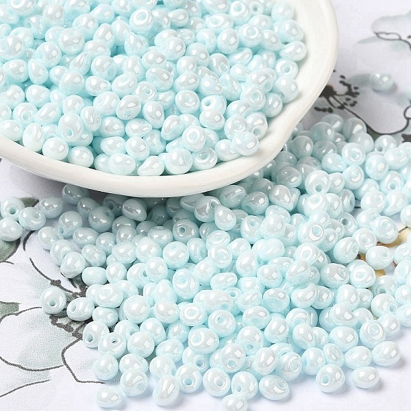 PandaHall 6/0 Glass Seed Beads, Opaque Colours Luster, Teardrop, Light Cyan, 4.5~5x4x3~3.5mm, Hole: 0.9mm, about 5625Pcs/Pound Glass...
PandaHall 6/0 Glass Seed Beads, Opaque Colours Luster, Teardrop, Light Cyan, 4.5~5x4x3~3.5mm, Hole: 0.9mm, about 5625Pcs/Pound Glass...