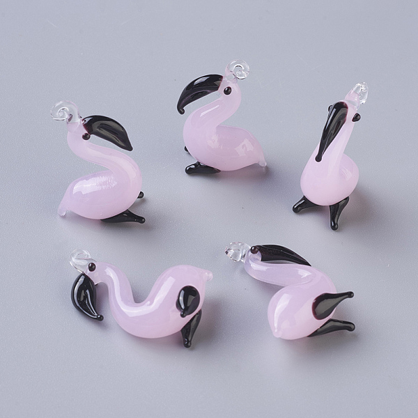 PandaHall Handmade Lampwork Pendants, Flamingo Shape, Pink, 26~29x20~24x9~10mm, Hole: 2~4mm Lampwork Bird Pink
PandaHall Handmade Lampwork Pendants, Flamingo Shape, Pink, 26~29x20~24x9~10mm, Hole: 2~4mm Lampwork Bird Pink