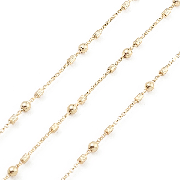 PandaHall Brass Cable Chains, with Column & Round Beaded, Unwelded, with Spool, Real 18K Gold Plated, 1x0.2mm, 4.5x2.5mm, 4x1.5mm Brass
PandaHall Brass Cable Chains, with Column & Round Beaded, Unwelded, with Spool, Real 18K Gold Plated, 1x0.2mm, 4.5x2.5mm, 4x1.5mm Brass