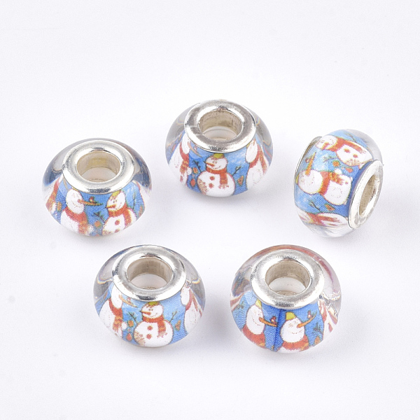 PandaHall Resin European Beads, Large Hole Beads, with Brass Cores, Christmas Style, Rondelle, Silver Color Plated, Dodger Blue...
PandaHall Resin European Beads, Large Hole Beads, with Brass Cores, Christmas Style, Rondelle, Silver Color Plated, Dodger Blue...