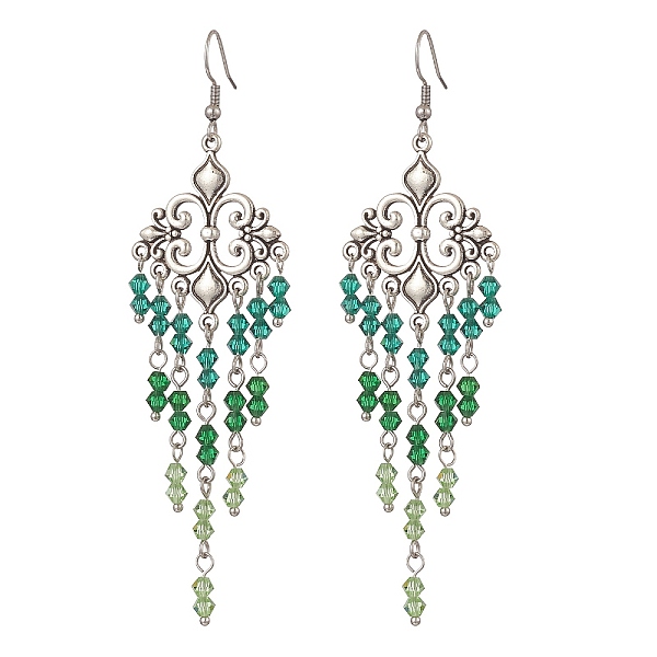 PandaHall Glass Beaded Flower Tassel Chandelier Earrings, 316 Surgical Stainless Steel Long Drop Earrings for Women, Green, 106mm, Pin...
PandaHall Glass Beaded Flower Tassel Chandelier Earrings, 316 Surgical Stainless Steel Long Drop Earrings for Women, Green, 106mm, Pin...