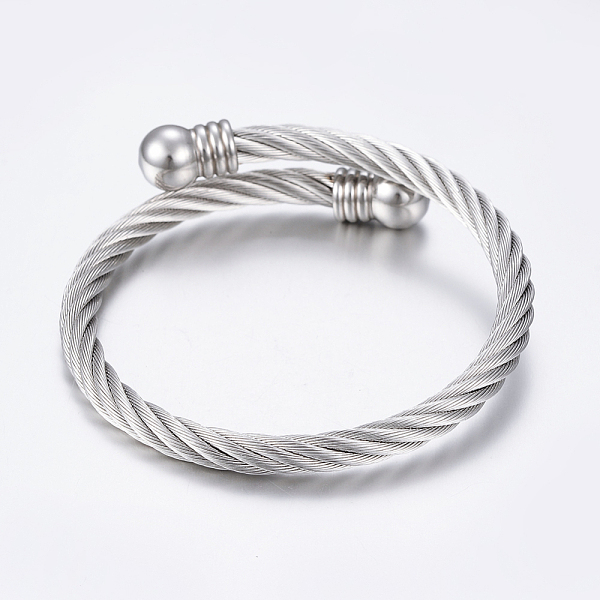 PandaHall 304 Stainless Steel Torque Bangles, Stainless Steel Color, 2-1/8 inch(55mm) 304 Stainless Steel
PandaHall 304 Stainless Steel Torque Bangles, Stainless Steel Color, 2-1/8 inch(55mm) 304 Stainless Steel