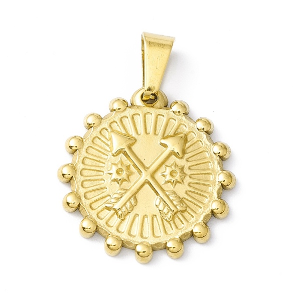 PandaHall Vacuum Plating 304 Stainless Steel Pendants, Flat Round with Arrow, Golden, 22x21x2mm, Hole: 6.5x3mm 304 Stainless Steel Flat...
PandaHall Vacuum Plating 304 Stainless Steel Pendants, Flat Round with Arrow, Golden, 22x21x2mm, Hole: 6.5x3mm 304 Stainless Steel Flat...
