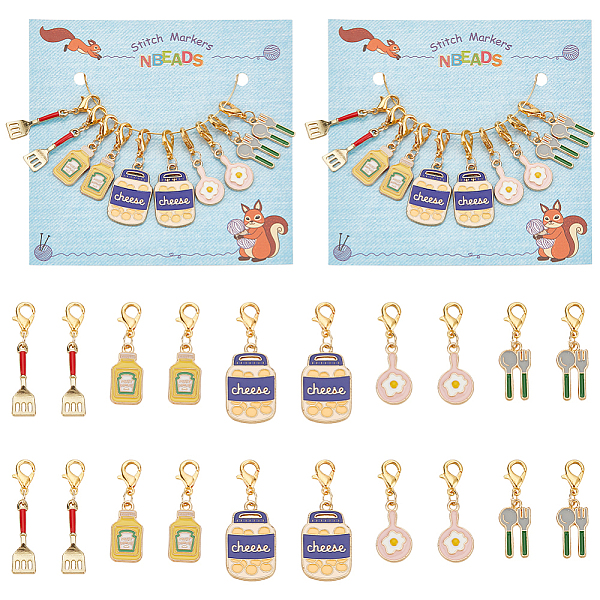 PandaHall Tableware Theme Pendant Stitch Markers, Alloy Enamel Crochet Lobster Clasp Charms, Locking Stitch Marker with Wine Glass Charm..., Multicolor
PandaHall Tableware Theme Pendant Stitch Markers, Alloy Enamel Crochet Lobster Clasp Charms, Locking Stitch Marker with Wine Glass Charm..., Multicolor