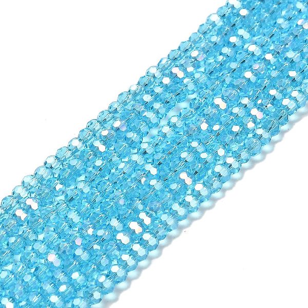 PandaHall Transparent Glass Beads, 32 Facets, AB Color Plated, Round, Deep Sky Blue, 3.5x3mm, Hole: 1mm, about 163~166pcs/strand, 50~51cm...
PandaHall Transparent Glass Beads, 32 Facets, AB Color Plated, Round, Deep Sky Blue, 3.5x3mm, Hole: 1mm, about 163~166pcs/strand, 50~51cm...