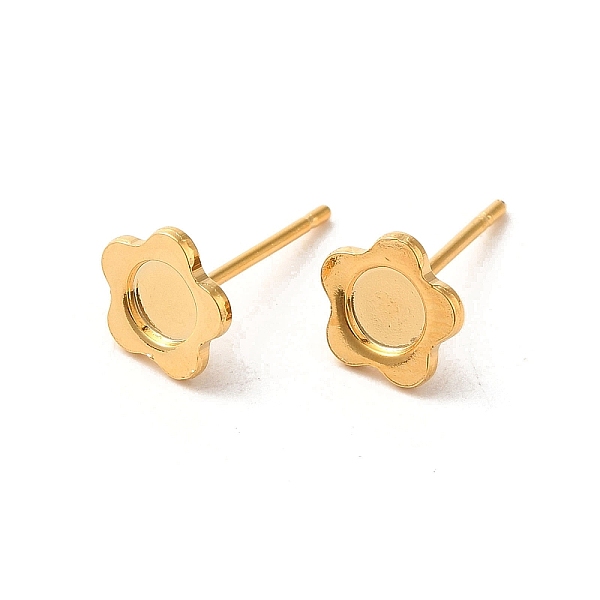 PandaHall 304 Stainless Steel Studs Earrings, with 201 Stainless Steel Findings, Flower, Golden, Tray: 4mm, 7.5x7.5mm, Pin: 12x0.8mm 304...
PandaHall 304 Stainless Steel Studs Earrings, with 201 Stainless Steel Findings, Flower, Golden, Tray: 4mm, 7.5x7.5mm, Pin: 12x0.8mm 304...