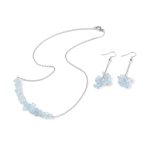 PandaHall Natural Aquamarine Chips Beaded Jewelry Set, Gemstone Pendant Necklace & Cluster Dangle Earrings with 304 Stainless Steel Cable...
PandaHall Natural Aquamarine Chips Beaded Jewelry Set, Gemstone Pendant Necklace & Cluster Dangle Earrings with 304 Stainless Steel Cable...