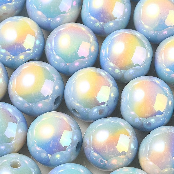 PandaHall UV Plating Rainbow Iridescent Acrylic Beads, Round, Light Blue, 16x15mm, Hole: 3mm Acrylic Round
PandaHall UV Plating Rainbow Iridescent Acrylic Beads, Round, Light Blue, 16x15mm, Hole: 3mm Acrylic Round