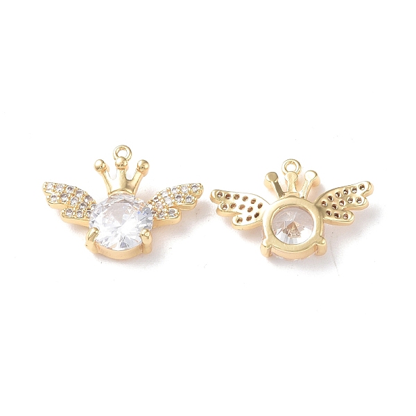 PandaHall Brass Micro Pave Cubic Zirconia Pendants, Wing with Crown, Real 18K Gold Plated, 13x18x5mm, Hole: 0.9mm Brass+Cubic Zirconia Wing..., Clear
PandaHall Brass Micro Pave Cubic Zirconia Pendants, Wing with Crown, Real 18K Gold Plated, 13x18x5mm, Hole: 0.9mm Brass+Cubic Zirconia Wing..., Clear