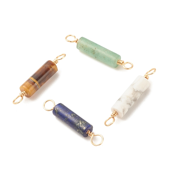 PandaHall Natural Mixed Stone Connector Charms, with Light Gold Tone Eco-Friendly Brass Wire Double Loops, Column, 23~24x4mm, Hole: 2~2.5mm...
PandaHall Natural Mixed Stone Connector Charms, with Light Gold Tone Eco-Friendly Brass Wire Double Loops, Column, 23~24x4mm, Hole: 2~2.5mm...