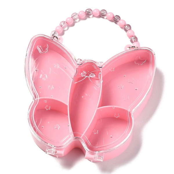 PandaHall Butterfly Plastic Jewelry Boxes, 5 Grids with Plastic Beads Handle, Transparent Cover, Pink, 15x15.1x3.05cm, 5 compartments/box...
PandaHall Butterfly Plastic Jewelry Boxes, 5 Grids with Plastic Beads Handle, Transparent Cover, Pink, 15x15.1x3.05cm, 5 compartments/box...