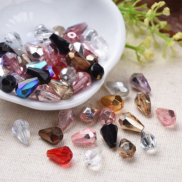 PandaHall Electroplated Czech Glass Beads, Teardrop, Faceted, AB Color Plated, Mixed Color, 10x7mm, Hole: 1.2mm, about 240pcs/bag Czech..., Multicolor
PandaHall Electroplated Czech Glass Beads, Teardrop, Faceted, AB Color Plated, Mixed Color, 10x7mm, Hole: 1.2mm, about 240pcs/bag Czech..., Multicolor