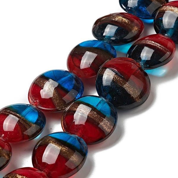 PandaHall Handmade Gold Sand Lampwork Beads Strands, Flat Round, FireBrick, 21x11mm, Hole: 1.2mm, about 18pcs/strand, 13.98 inch(35.5cm)..., Red
PandaHall Handmade Gold Sand Lampwork Beads Strands, Flat Round, FireBrick, 21x11mm, Hole: 1.2mm, about 18pcs/strand, 13.98 inch(35.5cm)..., Red
