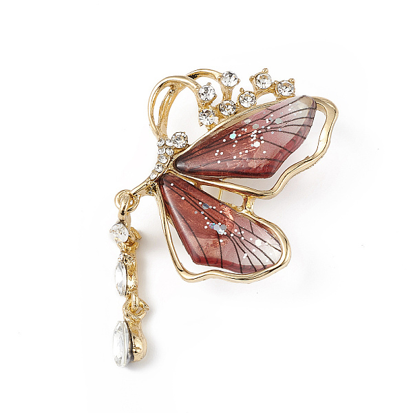 PandaHall Resin Butterfly Brooch Pin with Crystal Rhinestone, Light Gold Alloy Badge for Women, Indian Red, 68.5x38.5x13mm, Pin: 0.8mm...
PandaHall Resin Butterfly Brooch Pin with Crystal Rhinestone, Light Gold Alloy Badge for Women, Indian Red, 68.5x38.5x13mm, Pin: 0.8mm...