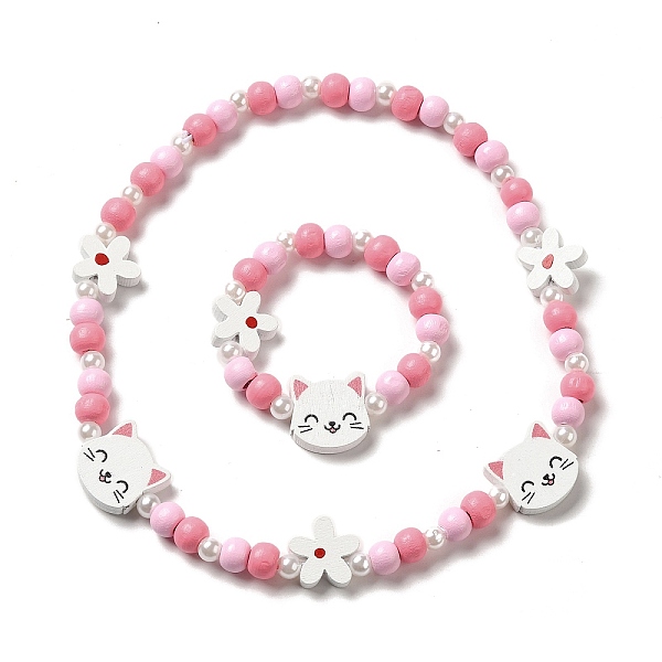 PandaHall Maple Wood & Acrylic Jewelry Set, Beaded Necklace & Stretch Bracelet for Kids, Cat Shape, Bracelet: Inner Diameter: 1-1/2 inch...
PandaHall Maple Wood & Acrylic Jewelry Set, Beaded Necklace & Stretch Bracelet for Kids, Cat Shape, Bracelet: Inner Diameter: 1-1/2 inch...