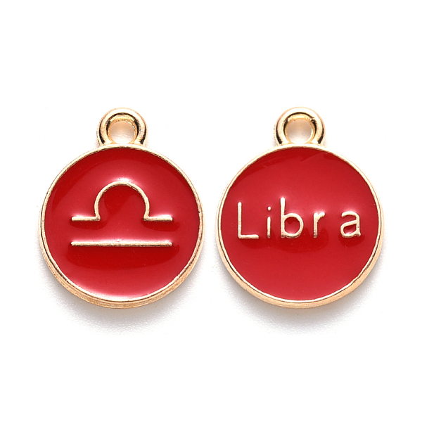 PandaHall Alloy Enamel Pendants, Cadmium Free & Lead Free, Flat Round with Constellation, Light Gold, Red, Libra, 22x18x2mm, Hole: 1.5mm...
PandaHall Alloy Enamel Pendants, Cadmium Free & Lead Free, Flat Round with Constellation, Light Gold, Red, Libra, 22x18x2mm, Hole: 1.5mm...