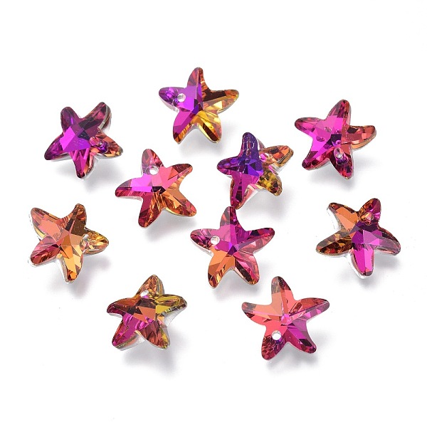 PandaHall Electroplate Glass Charms, Starfish, Faceted, Back Plated, Fuchsia, 14x15x7mm, Hole: 1.4mm Glass Star Pink
PandaHall Electroplate Glass Charms, Starfish, Faceted, Back Plated, Fuchsia, 14x15x7mm, Hole: 1.4mm Glass Star Pink