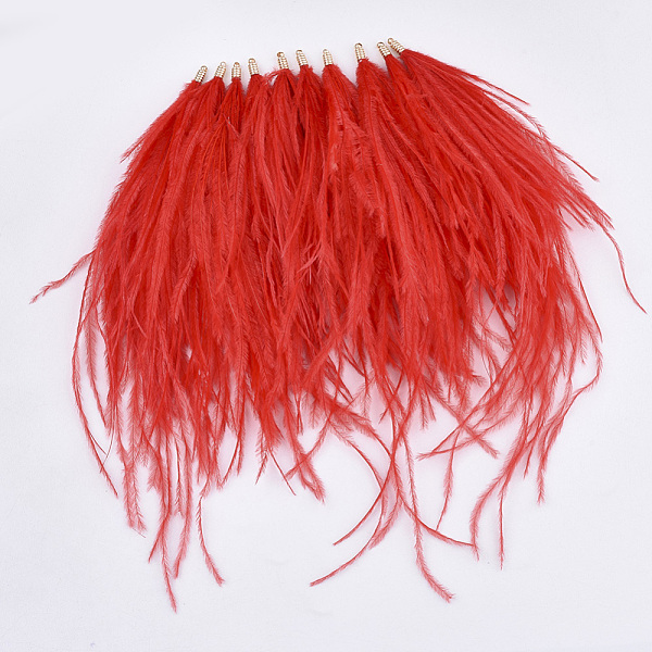 PandaHall Ostrich Feather Tassel Big Pendant Decorations, with Brass Findings, Golden, Red, 130~170x4mm, Hole: 1.6mm Feather Feather Red
PandaHall Ostrich Feather Tassel Big Pendant Decorations, with Brass Findings, Golden, Red, 130~170x4mm, Hole: 1.6mm Feather Feather Red