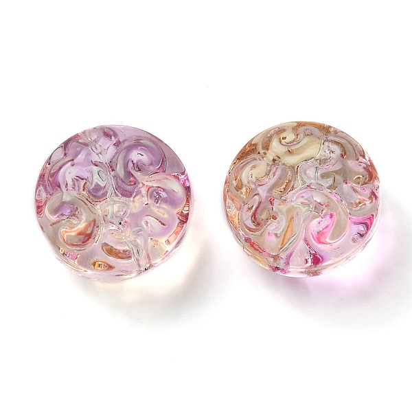 PandaHall Transparent Glass Beads, Flat Round with Flower, Plum, 13.5x8.5mm, Hole: 1.2mm, about 10pcs/bag Glass Flat Round Purple
PandaHall Transparent Glass Beads, Flat Round with Flower, Plum, 13.5x8.5mm, Hole: 1.2mm, about 10pcs/bag Glass Flat Round Purple