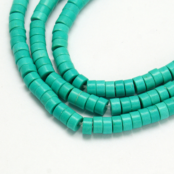 PandaHall Synthetic Turquoise Beads Strands, Heishi Beads, Dyed, Flat Round/Disc, Turquoise, 5x3mm, Hole: 1mm, about 145pcs/strand, 15.75..., Green
PandaHall Synthetic Turquoise Beads Strands, Heishi Beads, Dyed, Flat Round/Disc, Turquoise, 5x3mm, Hole: 1mm, about 145pcs/strand, 15.75..., Green