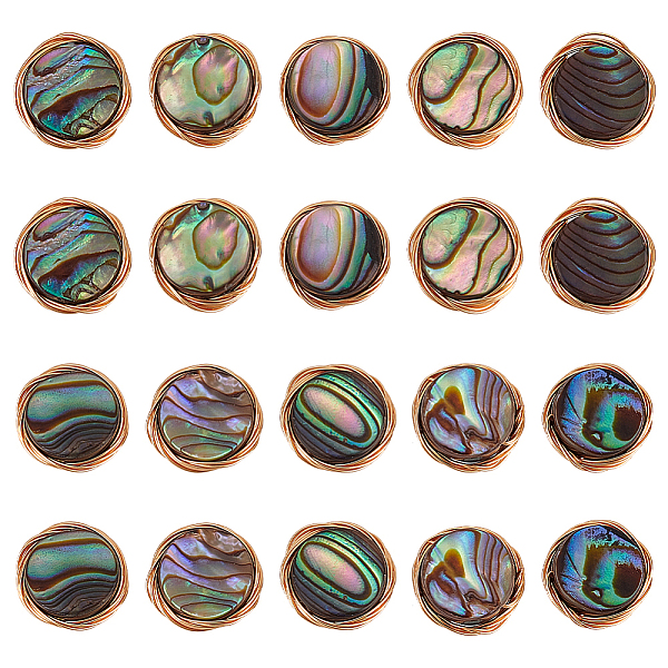 PandaHall BENECREAT 20Pcs Natural Abalone Shell/Paua Shell Copper Wire Wrapped Flat Round Cabochons, Golden, 10x3mm Paua Shell Flat Round
PandaHall BENECREAT 20Pcs Natural Abalone Shell/Paua Shell Copper Wire Wrapped Flat Round Cabochons, Golden, 10x3mm Paua Shell Flat Round