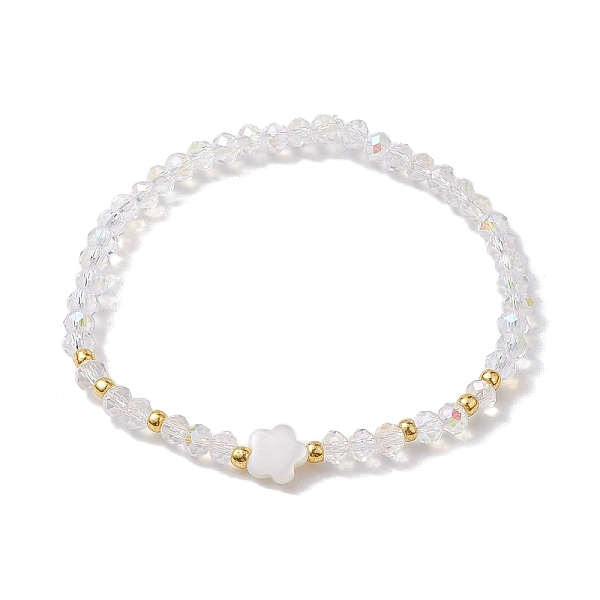 PandaHall Flower Natural Shell & Glass Beaded Stretch Bracelet, Clear AB, Inner Diameter: 2-1/8 inch(5.5cm) Shell Flower White
PandaHall Flower Natural Shell & Glass Beaded Stretch Bracelet, Clear AB, Inner Diameter: 2-1/8 inch(5.5cm) Shell Flower White