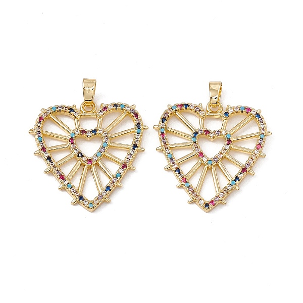 PandaHall Brass Micro Pave Cubic Zirconia Pendant, with Glass, Real 18K Gold Plated, Hollow Heart Wheel Charm, Colorful, 27x26.5x2mm, Hole..., Multicolor
PandaHall Brass Micro Pave Cubic Zirconia Pendant, with Glass, Real 18K Gold Plated, Hollow Heart Wheel Charm, Colorful, 27x26.5x2mm, Hole..., Multicolor
