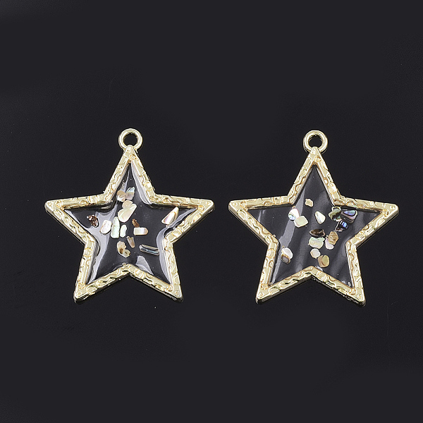 PandaHall Epoxy Resin Pendants, with Shell and Alloy Findings, Star, Colorful, Golden, 37.5x35x2mm, Hole: 2.5mm Alloy+Epoxy Resin Star
PandaHall Epoxy Resin Pendants, with Shell and Alloy Findings, Star, Colorful, Golden, 37.5x35x2mm, Hole: 2.5mm Alloy+Epoxy Resin Star