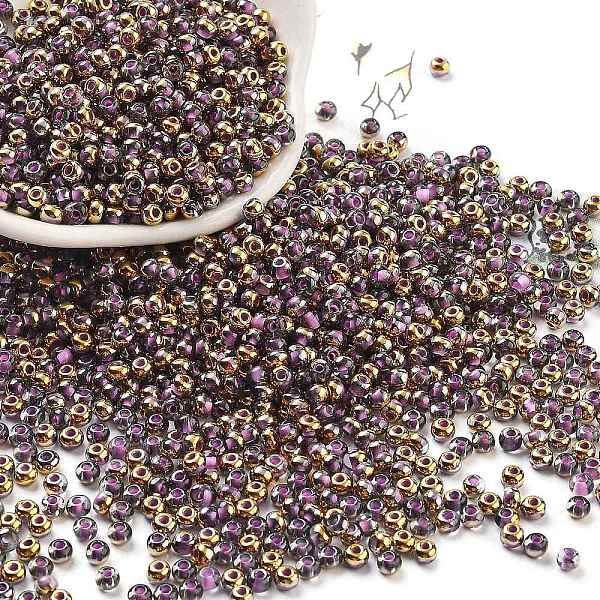 PandaHall Inside Colours Glass Seed Beads, Half Gilded Plated, Round, Orchid, 3.5x2.5mm, Hole: 1mm, about 11250pcs/pound Glass Purple
PandaHall Inside Colours Glass Seed Beads, Half Gilded Plated, Round, Orchid, 3.5x2.5mm, Hole: 1mm, about 11250pcs/pound Glass Purple