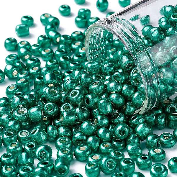 PandaHall 6/0 Glass Seed Beads, Metallic Colours Style, Round, Dark Turquoise, 6/0, 4mm, Hole: 1.5mm, about 4500pcs/pound Glass
PandaHall 6/0 Glass Seed Beads, Metallic Colours Style, Round, Dark Turquoise, 6/0, 4mm, Hole: 1.5mm, about 4500pcs/pound Glass
