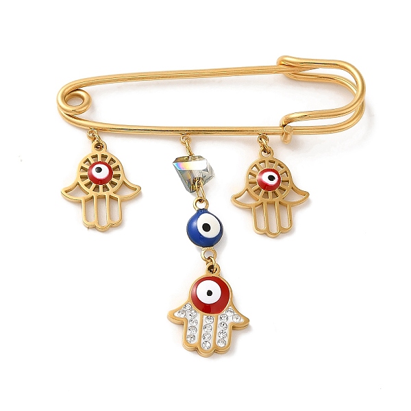 PandaHall Ion Plating(IP) 304 Stainless Steel Kilt Pin, Enamel & Rhinestone & Glass Evil Eye Hamsa Hand Charm Brooch for Backpack Clothes...
PandaHall Ion Plating(IP) 304 Stainless Steel Kilt Pin, Enamel & Rhinestone & Glass Evil Eye Hamsa Hand Charm Brooch for Backpack Clothes...