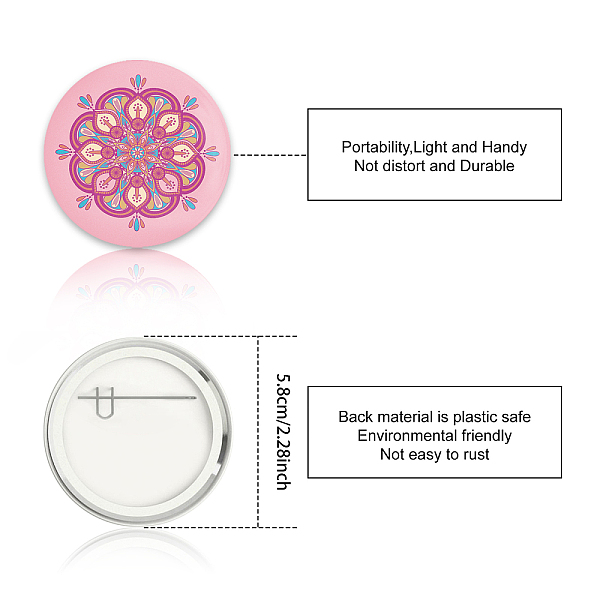 PandaHall Tinplate Brooch, with Plastic Bottom & Iron Pin, Flat Round, Mixed Color, Floral Pattern, 58x4mm, 9pcs/set Tinplate Flower..., Multicolor
PandaHall Tinplate Brooch, with Plastic Bottom & Iron Pin, Flat Round, Mixed Color, Floral Pattern, 58x4mm, 9pcs/set Tinplate Flower..., Multicolor