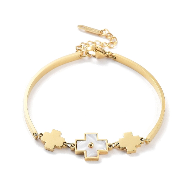 PandaHall Ion Plating(IP) 304 Stainless Steel Cross Link Bracelet, with Imitaiion Shell, Golden, 6-1/8 inch(15.5cm) 304 Stainless Steel..., White
PandaHall Ion Plating(IP) 304 Stainless Steel Cross Link Bracelet, with Imitaiion Shell, Golden, 6-1/8 inch(15.5cm) 304 Stainless Steel..., White