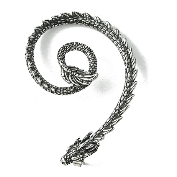 PandaHall 316 Surgical Stainless Steel Cuff Earrings, Dragon, Left, Antique Silver, 56x40mm 316 Surgical Stainless Steel Dragon
PandaHall 316 Surgical Stainless Steel Cuff Earrings, Dragon, Left, Antique Silver, 56x40mm 316 Surgical Stainless Steel Dragon