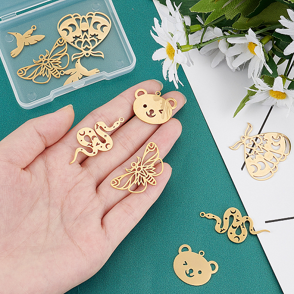 PandaHall Unicraftale 10Pcs 5 Style 201 Stainless Steel Pendants, Laser Cut, Mixed Animal, Golden, 2pcs/style 201 Stainless Steel Mixed...
PandaHall Unicraftale 10Pcs 5 Style 201 Stainless Steel Pendants, Laser Cut, Mixed Animal, Golden, 2pcs/style 201 Stainless Steel Mixed...