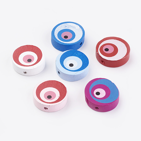 PandaHall Natural Wood Printed Beads, Dyed, Flat Round with Eye, Mixed Color, 20x6mm, Hole: 2mm, about 370pcs/500g Wood Flat Round..., Multicolor
PandaHall Natural Wood Printed Beads, Dyed, Flat Round with Eye, Mixed Color, 20x6mm, Hole: 2mm, about 370pcs/500g Wood Flat Round..., Multicolor
