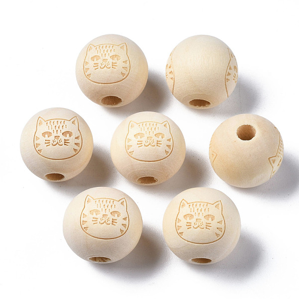 PandaHall Unfinished Natural Wood European Beads, Large Hole Beads, Laser Engraved Pattern, Round with Cat, Old Lace, 15~16x14~15mm, Hole...
PandaHall Unfinished Natural Wood European Beads, Large Hole Beads, Laser Engraved Pattern, Round with Cat, Old Lace, 15~16x14~15mm, Hole...