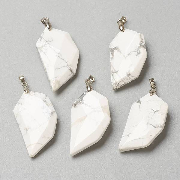 PandaHall Natural Howlite Pendants, Lover Half Heart Stone Faceted Charms with Platinum Brass Snap on Bails, 39x21x8.5mm, Hole: 4x3.5mm...
PandaHall Natural Howlite Pendants, Lover Half Heart Stone Faceted Charms with Platinum Brass Snap on Bails, 39x21x8.5mm, Hole: 4x3.5mm...