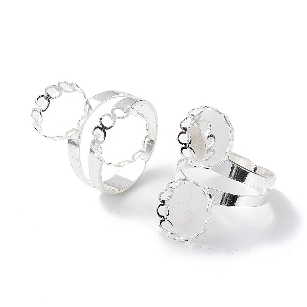 PandaHall Brass Open Cuff Ring Findings, Bezel Cup Ring Settings, Double Flat Round, Silver, Inner Diameter: 20mm, Tray: 12mm Brass
PandaHall Brass Open Cuff Ring Findings, Bezel Cup Ring Settings, Double Flat Round, Silver, Inner Diameter: 20mm, Tray: 12mm Brass