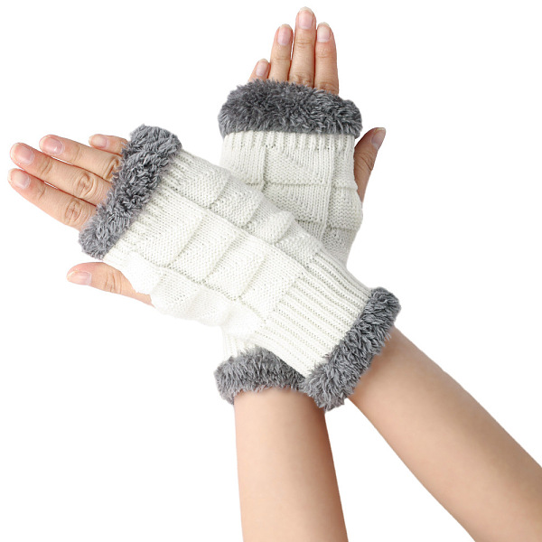 PandaHall Acrylic Fiber Yarn Knitting Fingerless Gloves, Fluffy Edge Winter Warm Gloves with Thumb Hole, White, 195x85~95mm Fibre White
PandaHall Acrylic Fiber Yarn Knitting Fingerless Gloves, Fluffy Edge Winter Warm Gloves with Thumb Hole, White, 195x85~95mm Fibre White