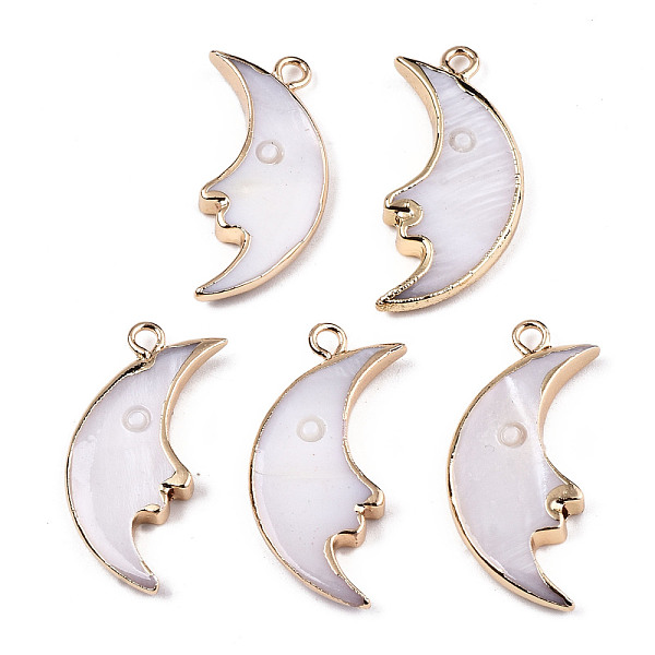PandaHall Natural Freshwater Shell Pendants, with Iron Loops, Brass Edge Golden Plated, Moon, Rosy Brown, 25x12x3mm, Hole: 1.8mm Freshwater...
PandaHall Natural Freshwater Shell Pendants, with Iron Loops, Brass Edge Golden Plated, Moon, Rosy Brown, 25x12x3mm, Hole: 1.8mm Freshwater...