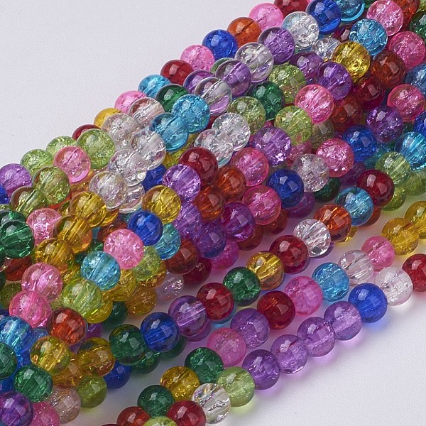 PandaHall Crackle Glass Beads Strands, Round, Mixed Color, 4mm, Hole: 0.5mm, about 105pcs/strand, 16 inch Glass Round Multicolor
PandaHall Crackle Glass Beads Strands, Round, Mixed Color, 4mm, Hole: 0.5mm, about 105pcs/strand, 16 inch Glass Round Multicolor
