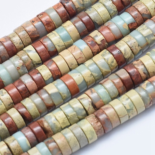 PandaHall Natural Aqua Terra Jasper Beads Strands, Heishi Beads, Flat Round/Disc, 8x3mm, Hole: 1mm, about 133pcs/strand, 15.7 inch(40cm)...
PandaHall Natural Aqua Terra Jasper Beads Strands, Heishi Beads, Flat Round/Disc, 8x3mm, Hole: 1mm, about 133pcs/strand, 15.7 inch(40cm)...