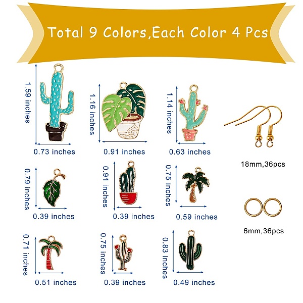 PandaHall DIY Cactus Dangle Earrings Making Kit, Including Alloy Enamel Pendants, Iron Earring Hooks & Jump Rings, Mixed Color, Pendants..., Multicolor
PandaHall DIY Cactus Dangle Earrings Making Kit, Including Alloy Enamel Pendants, Iron Earring Hooks & Jump Rings, Mixed Color, Pendants..., Multicolor