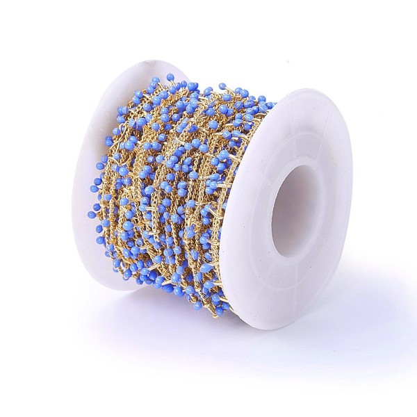 PandaHall Handmade Enamel Beaded Chains, with Brass Curb Chains, Soldered, with Spool, Long-Lasting Plated, Real 18K Gold Plated, Cornflower..., Blue
PandaHall Handmade Enamel Beaded Chains, with Brass Curb Chains, Soldered, with Spool, Long-Lasting Plated, Real 18K Gold Plated, Cornflower..., Blue