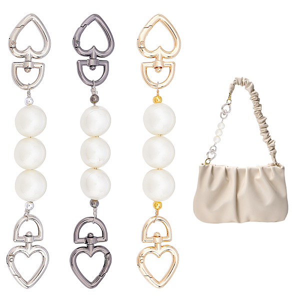 PandaHall 3 Strands 3 Colors ABS Pearl Bag Extender Chains, with Zinc Alloy Heart Spring Gate Ring Clasps, Bag Straps Replacement...
PandaHall 3 Strands 3 Colors ABS Pearl Bag Extender Chains, with Zinc Alloy Heart Spring Gate Ring Clasps, Bag Straps Replacement...