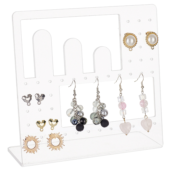 PandaHall Transparent Acrylic Earring Display Stands, L-Shaped Earring Stud Organizer Holder, Rectangle, Clear, 14.5x5.7x14.9cm, Hole: 2mm...
PandaHall Transparent Acrylic Earring Display Stands, L-Shaped Earring Stud Organizer Holder, Rectangle, Clear, 14.5x5.7x14.9cm, Hole: 2mm...